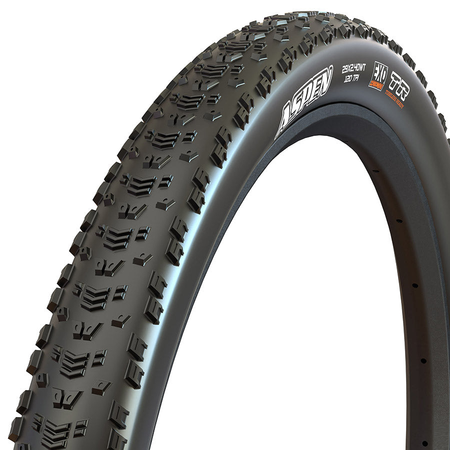 Maxxis, Aspen, Mountain Tire, 29"x2.40, Folding, Tubeless Ready, MaxxSpeed, EXO, Wide Trail, 120TPI, Black