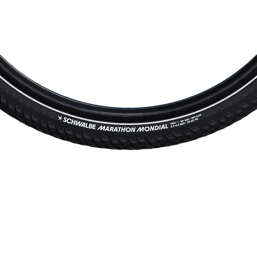 Schwalbe, Marathon Mondial, Hybrid Tire, 700x50C, Folding, Clincher, Addix, V-Guard, 67TPI, Black