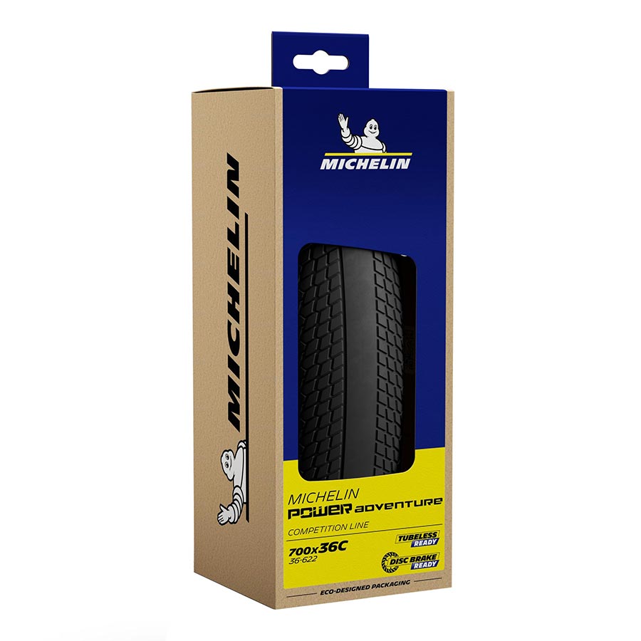 Michelin, Power Adventure Classic TS TLR, Gravel Tire, 700x36C, Folding, Tubeless Ready, GUM-X, GUM-X, 3x100TPI, Tanwall