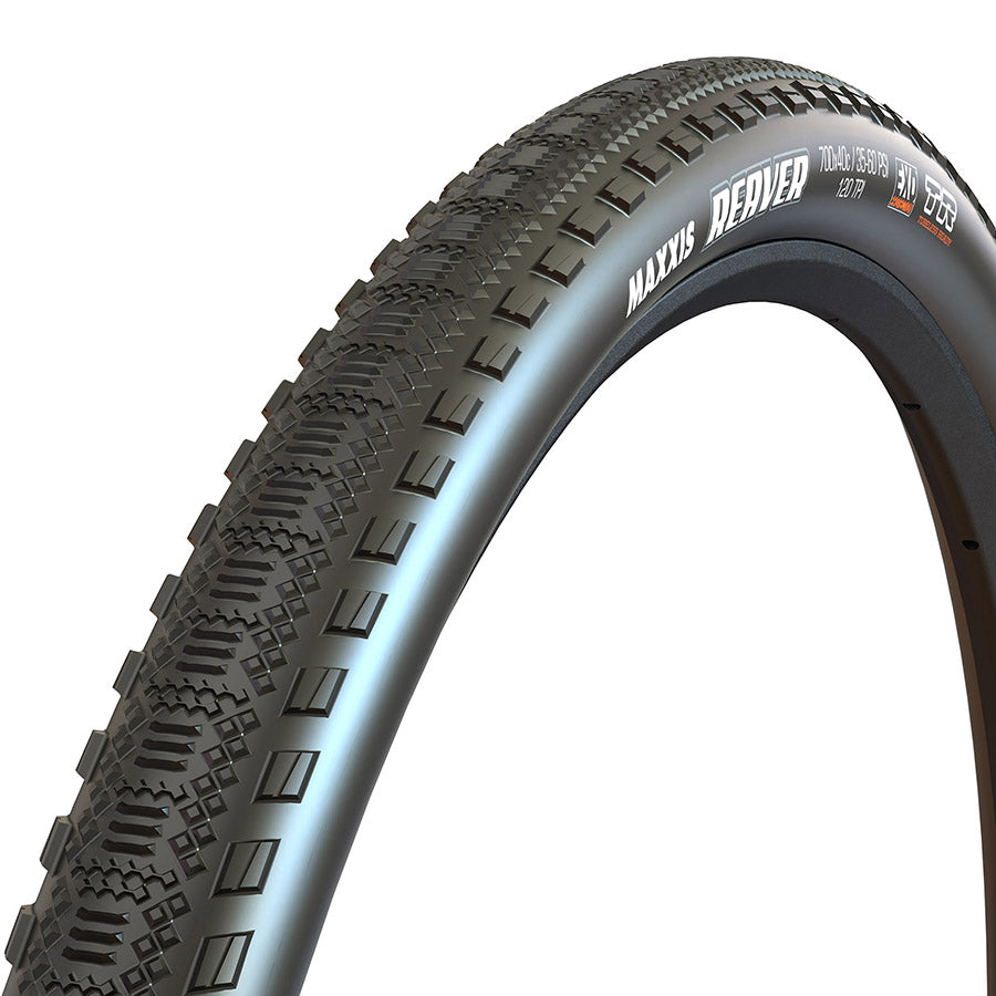 Maxxis, Reaver, Gravel Tire, 700x40C, Folding, Tubeless Ready, HYPR-X, EXO, 120TPI, Black