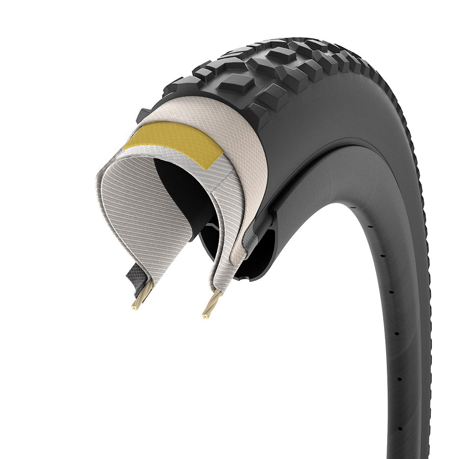 Pirelli, Cinturato Gravel M HP-Line, Gravel Tire, 700x50C, Folding, Tubeless Ready, SmartEVO GR, ProWALL Gravel, 120TPI, Black