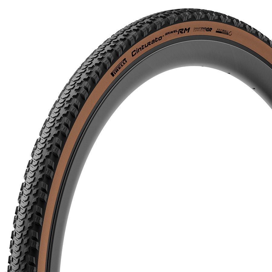 Pirelli, Cinturato Gravel RM HP-Line, Gravel Tire, 700x40C, Folding, Tubeless Ready, SmartEVO GR, ProWALL Gravel, 120TPI, Tanwall