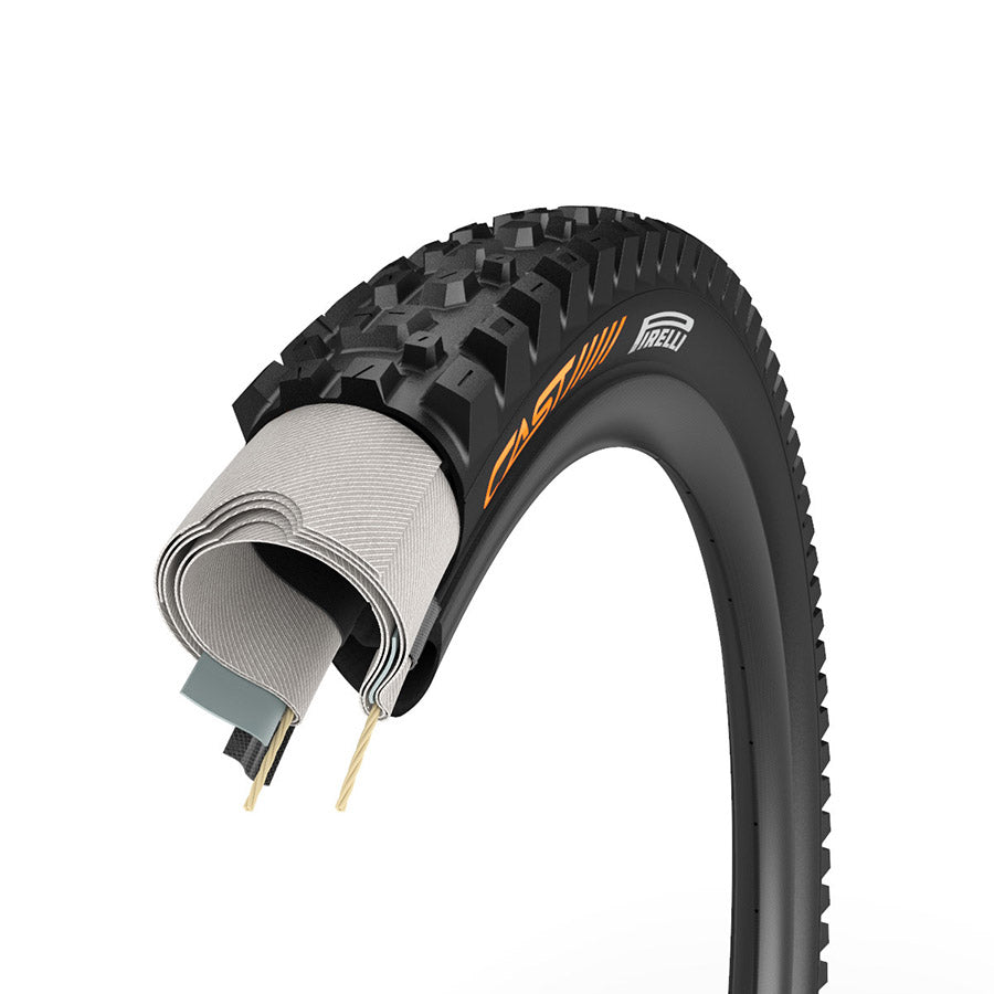 Pirelli, CAST Protagonist, Mountain Tire, 29''x2.40, Folding, Tubeless Ready, SmartEVO DH, DualWall, 120, Black