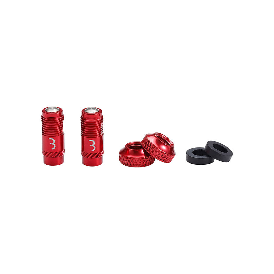 BBB Cycling, BTI-165 CoreCap, Tubeless Valve, Red, Pair