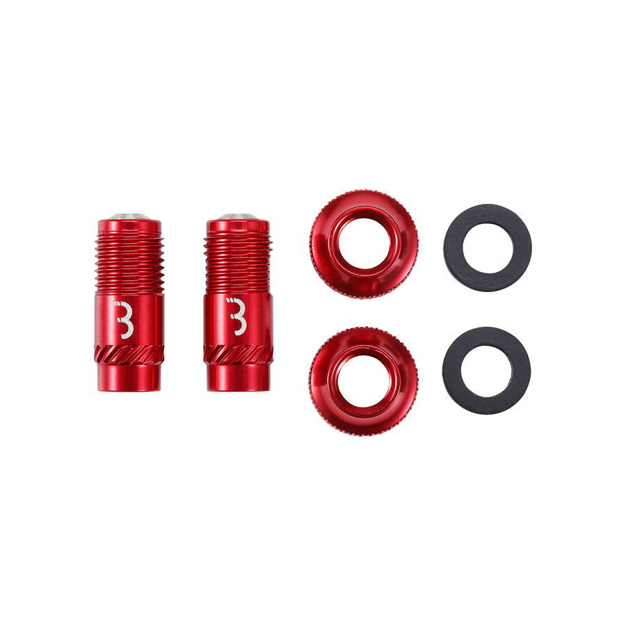 BBB Cycling, BTI-165 CoreCap, Tubeless Valve, Red, Pair