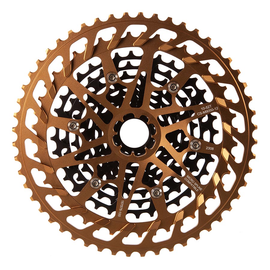TRP, EVO 12 CS-M9050-12, Cassette, Gold, Speed: 12, 10-52T