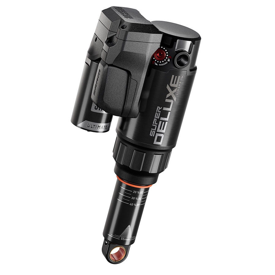 RockShox, Super Deluxe FLT Attendant D1, Rear shock, 205x60, Shaft Eyelet: Trunnion, Body Eyelet: No Bushing - 90 Deg Rotation, Token Loc 5, Reb55/Comp34, Mid4-Lock6, Specialized Enduro 2020+