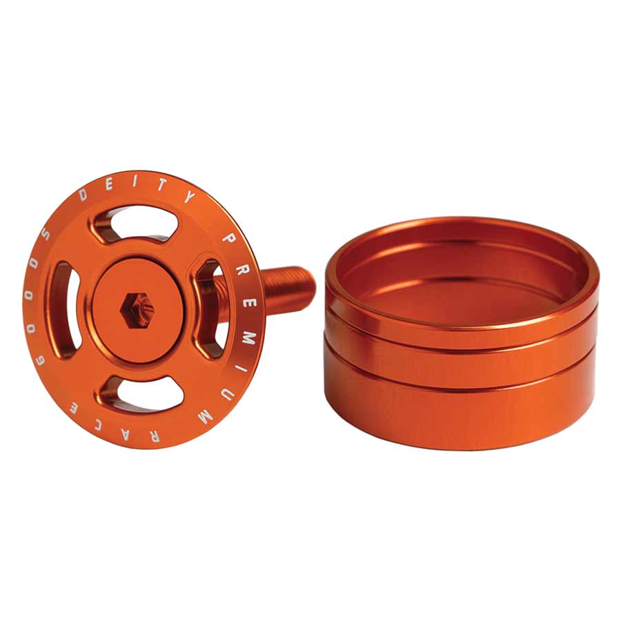 Deity, Crosshair, Topcap and headset spacers, 1-1/8'', Orange