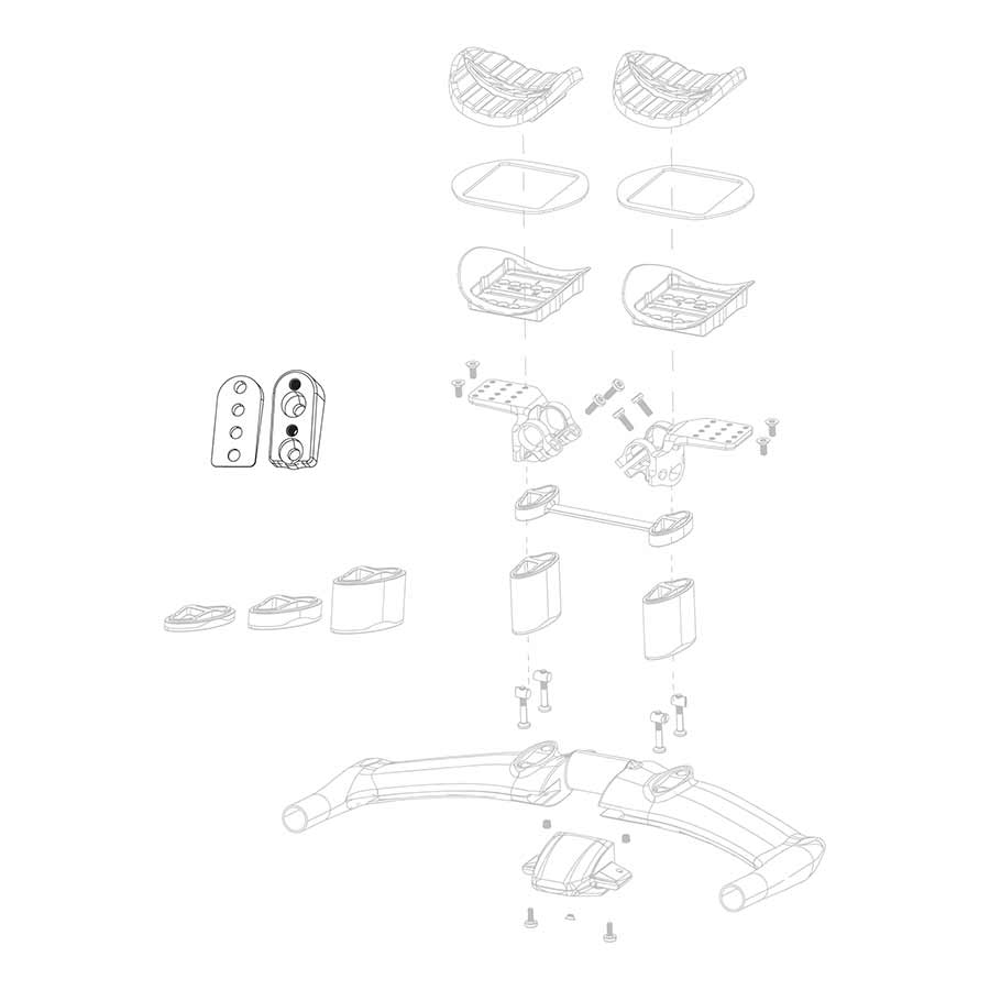 Zipp, Vuka Aero C1 Armrest Angle Wedge Kit, 5 and10 degree wedges and bolts, Kit