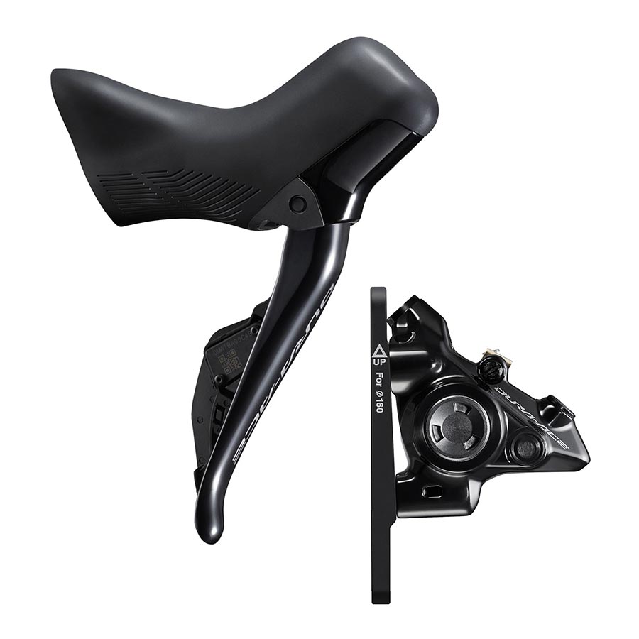 Shimano, Dura Ace Di2 ST-R9270 / BR-R9270, Road Hydraulic Disc Brake, Front, Flat mount, 140 or 160mm (not included), 175g, Black, IR9270DLF6SC100F