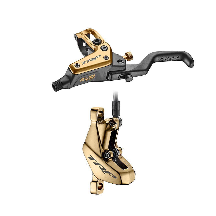 TRP, EVO PRO, MTB Hydraulic Disc Brake, Left, Post mount, Disc: Not included, Gold