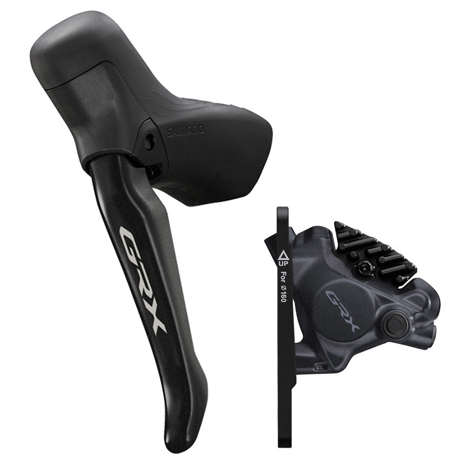 Shimano, GRX BL-RX717 / BR-RX410, Road Hydraulic Disc Brake, Front, Flat mount, 160mm (not included), Black, IRS7174DLF6SC100