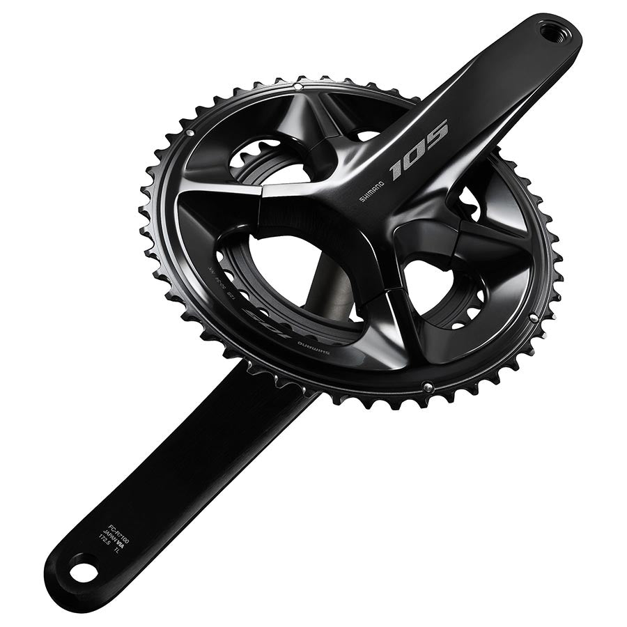 Shimano, 105 FC-R7100, Crankset, Speed: 12, Spindle: 24mm, BCD: 110, 34/50, Hollowtech II, 175mm, Black, Road Disc, IFCR7100EX04