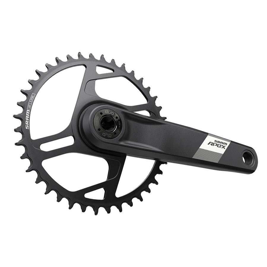 SRAM, Apex D1, Crankset, Speed: 12, Spindle: 28.99mm, BCD: Direct Mount, 40, DUB, 172.5mm, Black, Road Disc