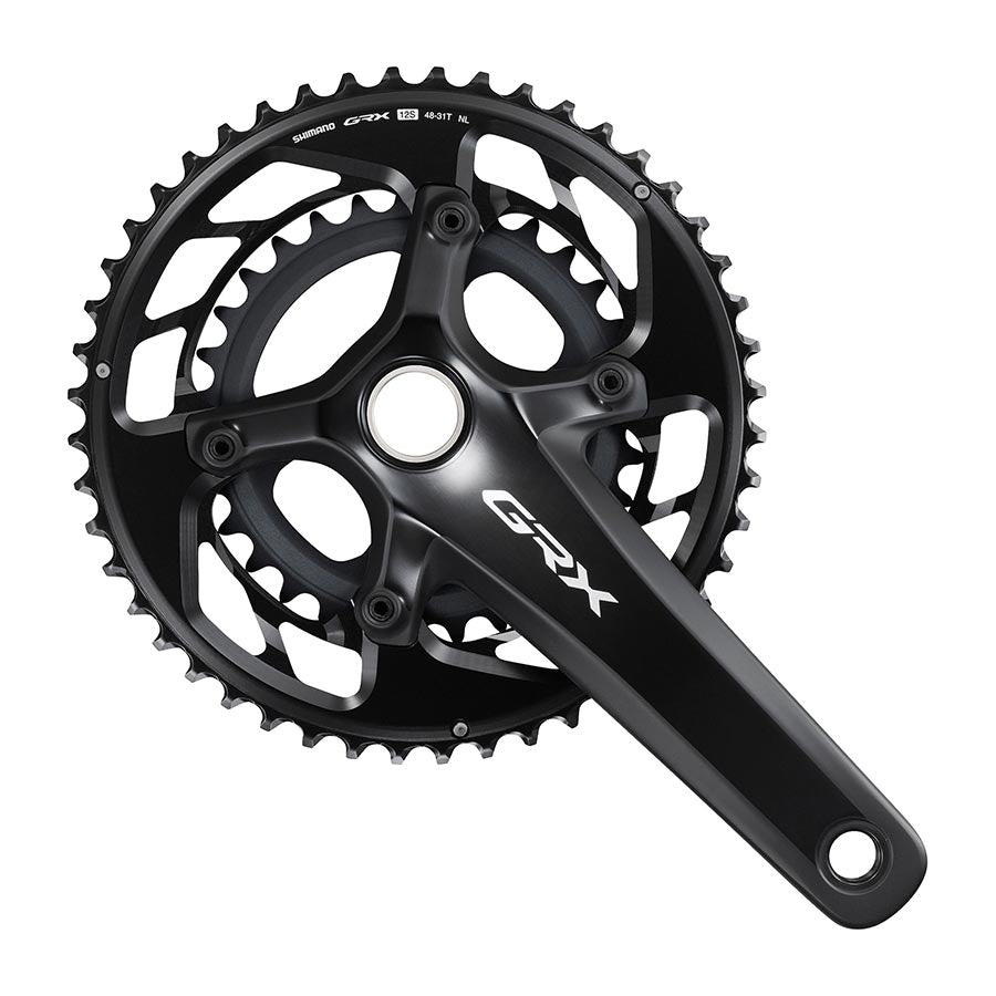 Shimano, GRX FC-RX820-2, Crankset, Speed: 12, Spindle: 24mm, BCD: 80/110, 31/48, Hollowtech II, 175mm, Black, Road Disc