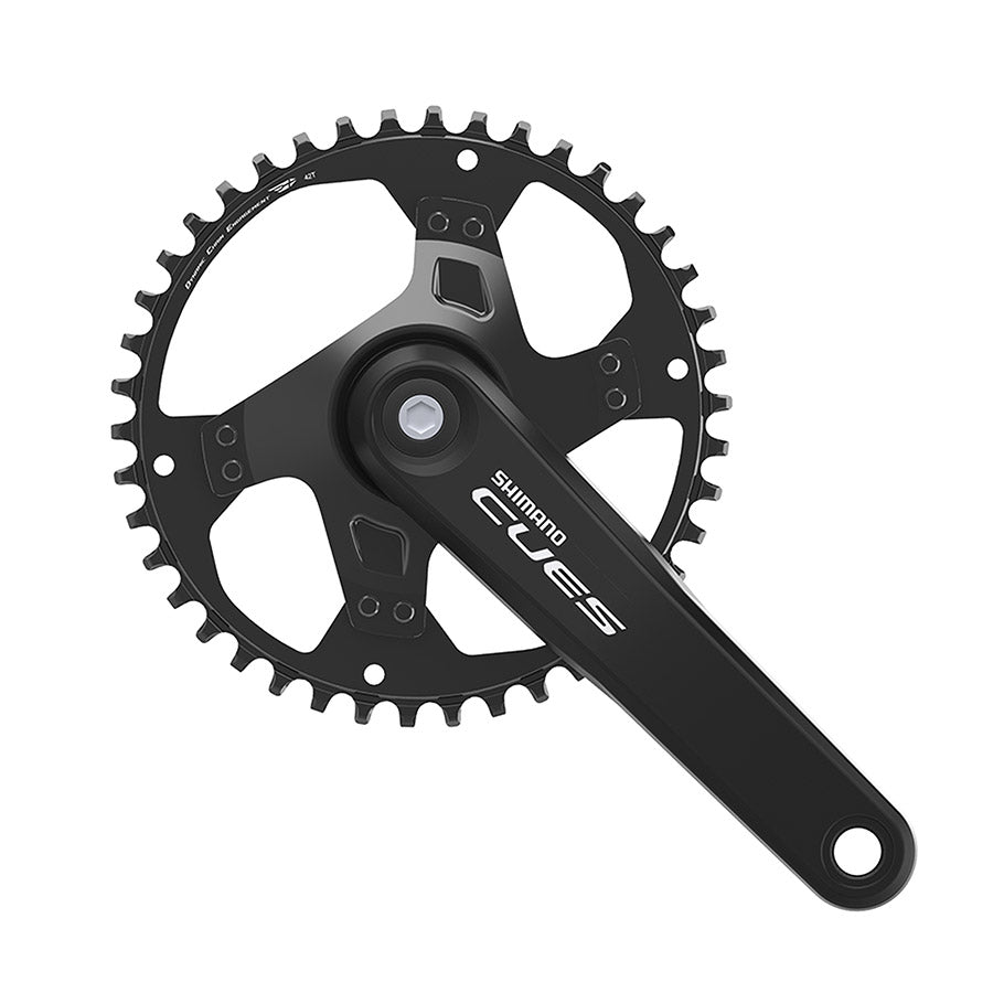 Shimano, CUES FC-U4000-1, Crankset, Speed: 9/10/11, BCD: Rivets, 42, JIS, 170mm, Black, MTB/Boost, EFCU40001CB2X