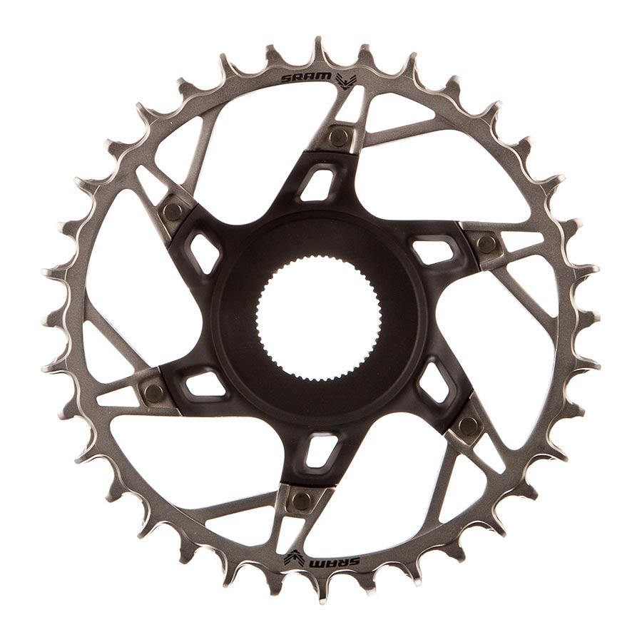 SRAM, XX Eagle T-Type DM E-MTB STEPS, Chainring, Teeth: 36, Speed: 12, BCD: Direct Mount, Aluminum/Steel, Black