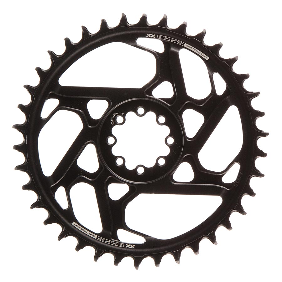 SRAM, Eagle T-Type DM XX SL 3mm Offset, Chainring, Teeth: 38, Speed: 12, BCD: Direct Mount, Aluminum, Black