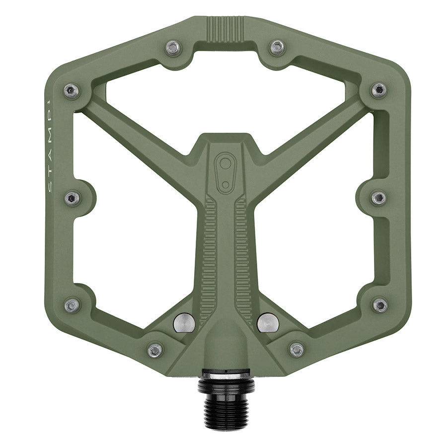 crankbrothers, STAMP 1, Platform Pedals, Body: Composite, Spindle: Cr-Mo, 9/16'', Green, Pair, Large
