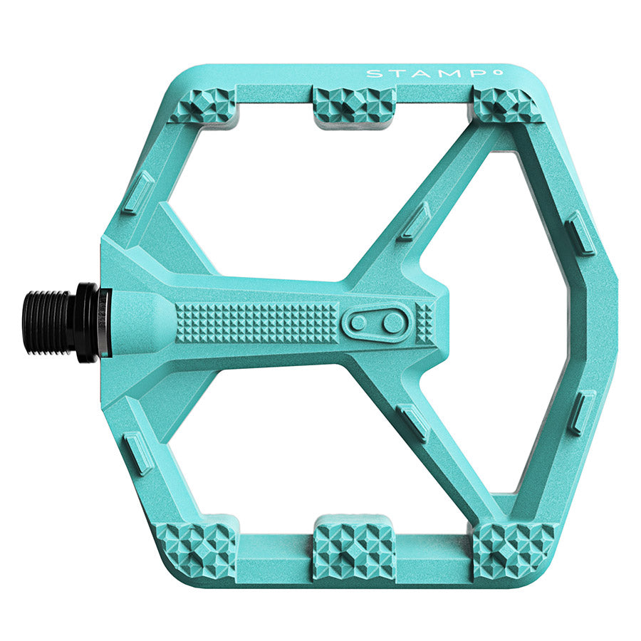 crankbrothers, STAMP 0, Platform Pedals, Body: Composite, Spindle: Cr-Mo/Steel, 9/16'', Turquoise, Large, Pair