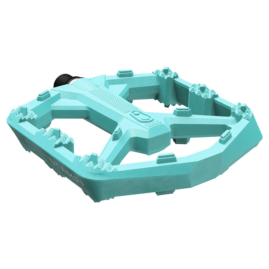 crankbrothers, STAMP 0, Platform Pedals, Body: Composite, Spindle: Cr-Mo/Steel, 9/16'', Turquoise, Large, Pair