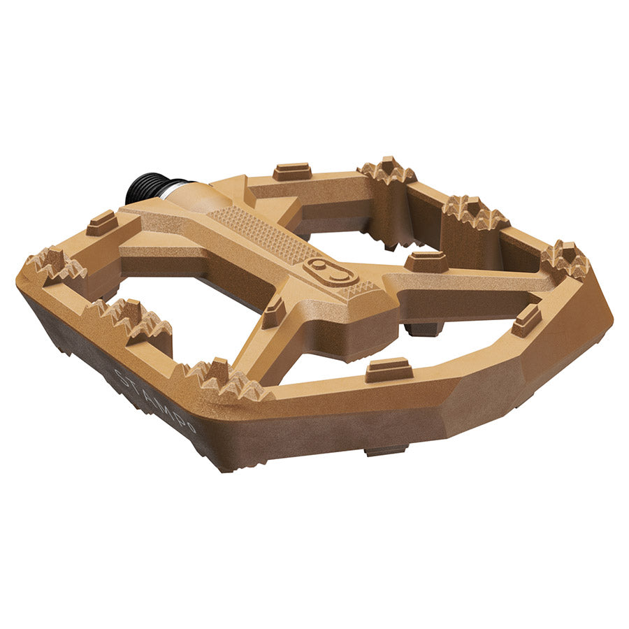 crankbrothers, STAMP 0, Platform Pedals, Body: Composite, Spindle: Cr-Mo/Steel, 9/16'', Brown, Large, Pair