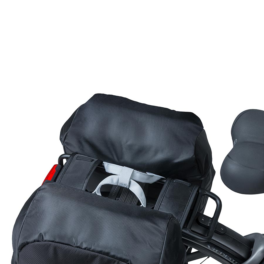Basil, Miles Double Bag, Pannier, 34L, Black/Lime