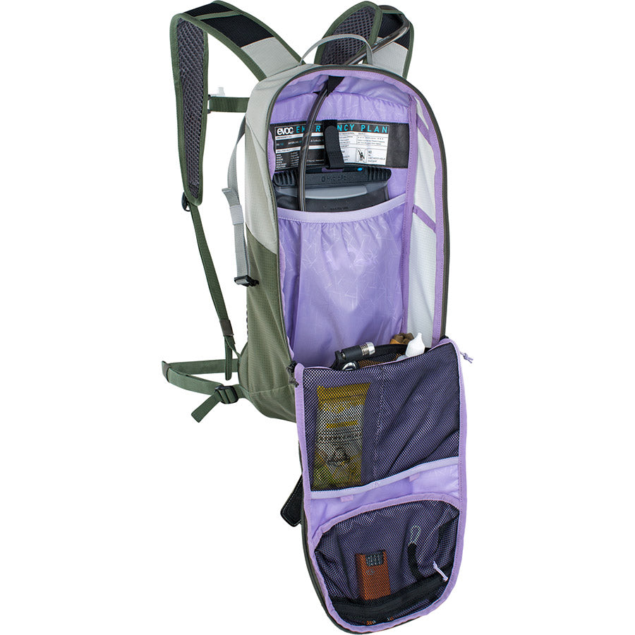 EVOC, Ride 8, Hydration Bag, Volume: 8L, Bladder: Included (2L), Stone - Dark Olive