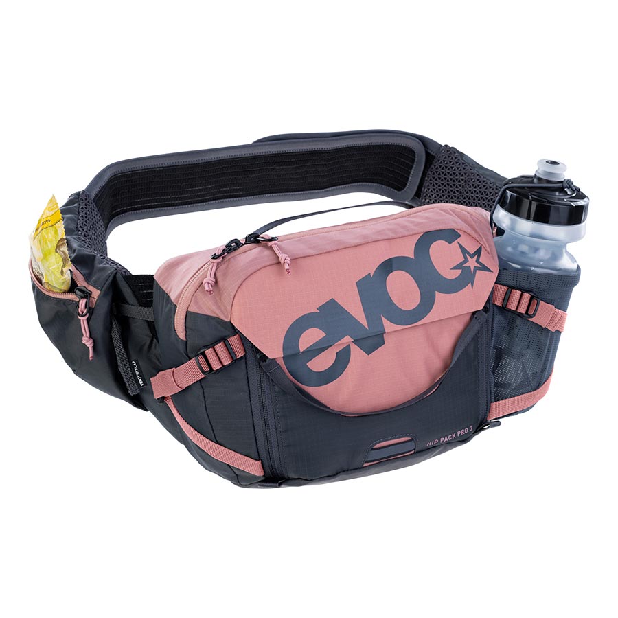 EVOC, Hip Pack Pro 3, Hip Pack, 3L, Bladder not included, Dusty Pink/Carbon Grey
