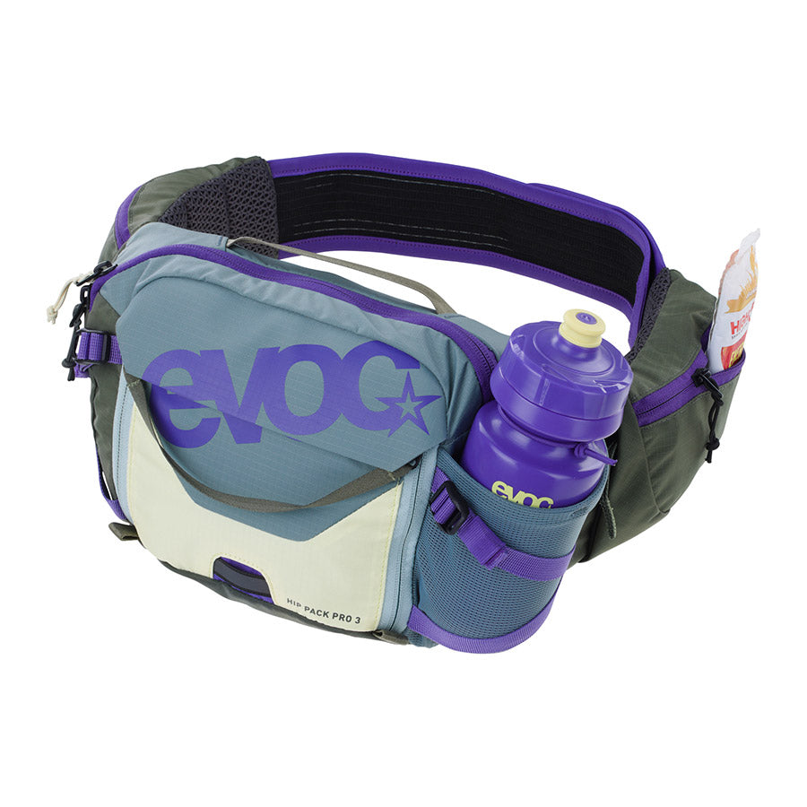EVOC, Hip Pack Pro 3, Hip Pack, 3L, No, Steel/Violet/Dark Olive