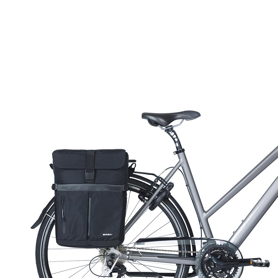 Basil, Move Simple, MIK Studs, Pannier, 15L, Black
