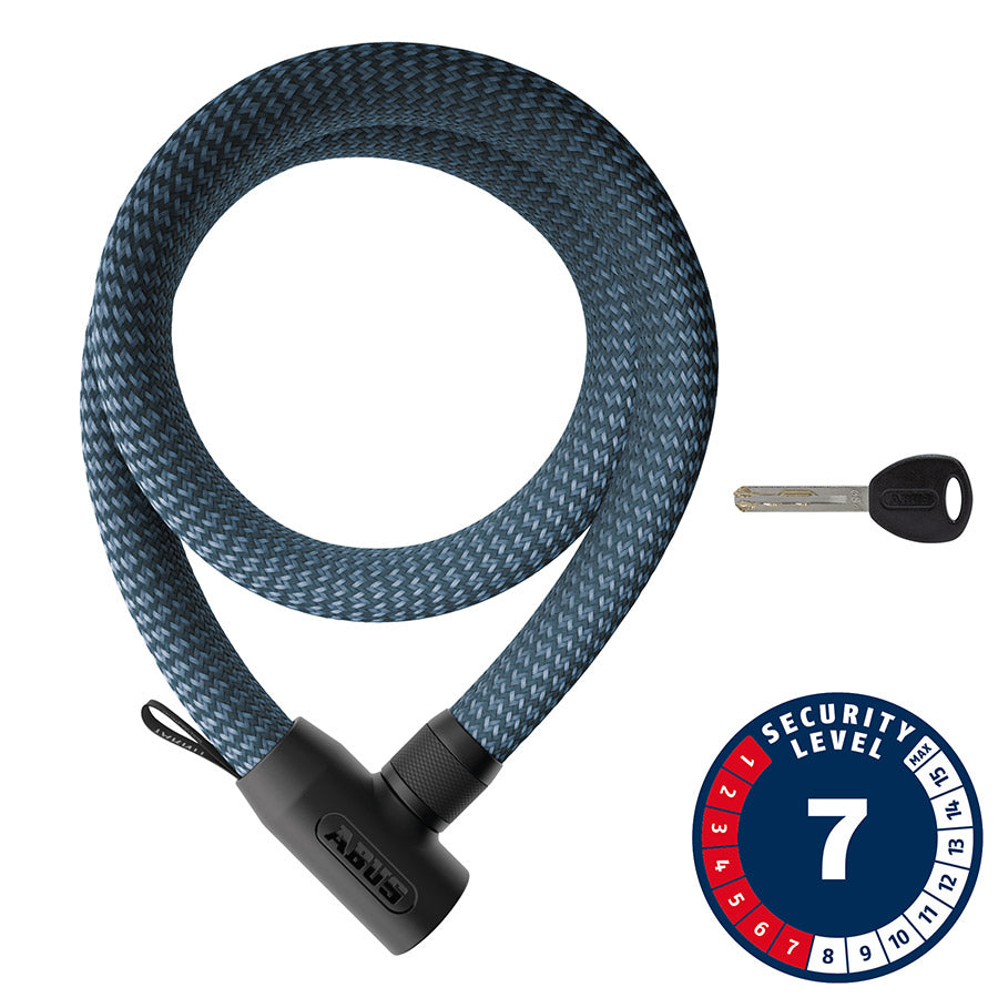 Abus, Yarnit 4004K, Chain Lock, Key, 24mm, 110cm, 43.3'', Denim Blue