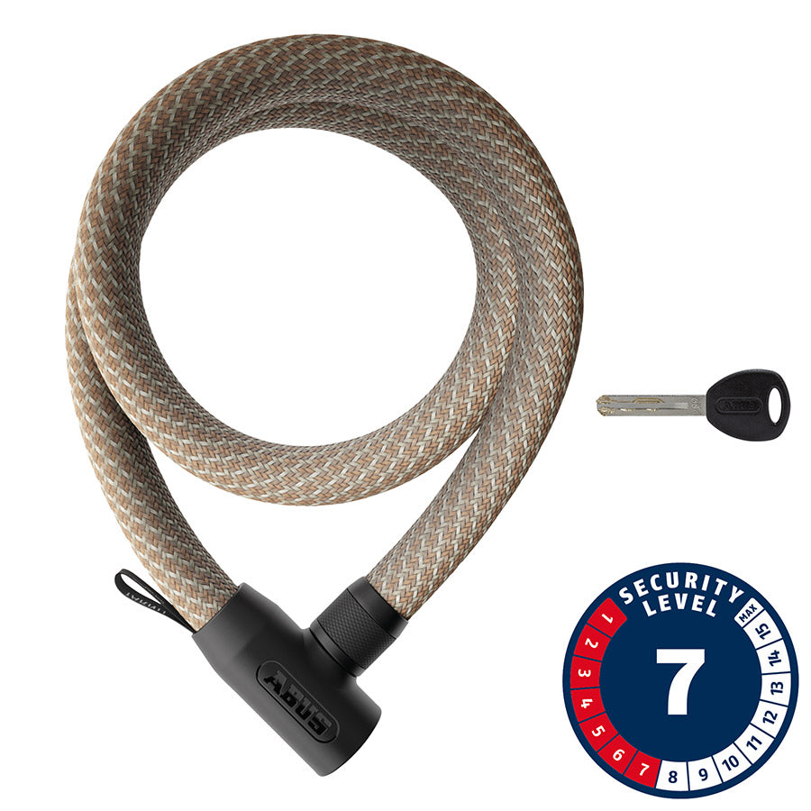 Abus, Yarnit 4004K, Chain Lock, Key, 24mm, 110cm, 43.3'', Sand Stone