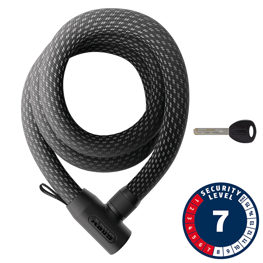 Abus, Yarnit 4004K, Chain Lock, Key, 24mm, 140cm, 55.1", Black