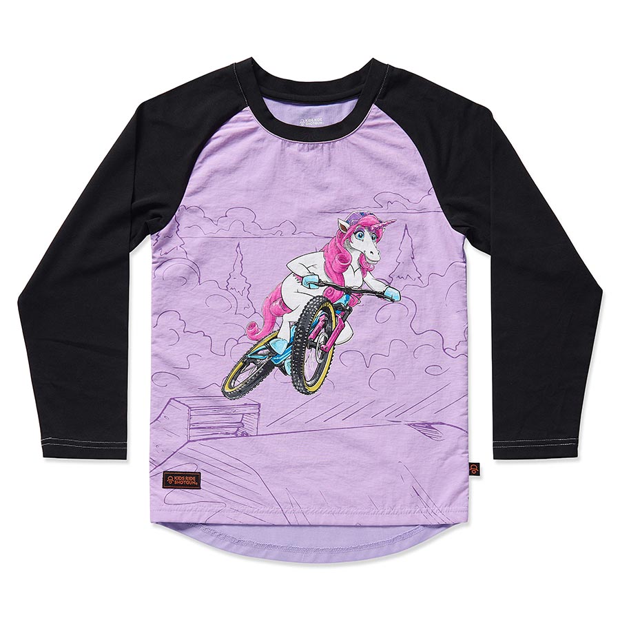 Kids Ride Shotgun, Windproof MTB Kids, Youth Jersey, Unicorn, S