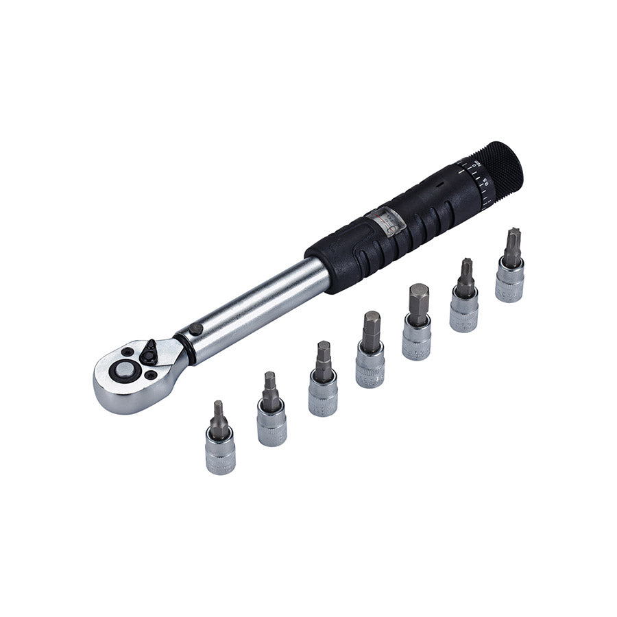 BBB Cycling, BTL-73 TorqueSet, Torque Wrench, Ratcheting: Yes, : 1/4", 2-14Nm, : 3,4,5,6,8mm Hex, T25, T30, Set