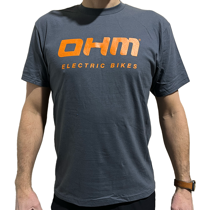 T-shirt avec logo de l'équipe OHM Electric Bikes (devant)