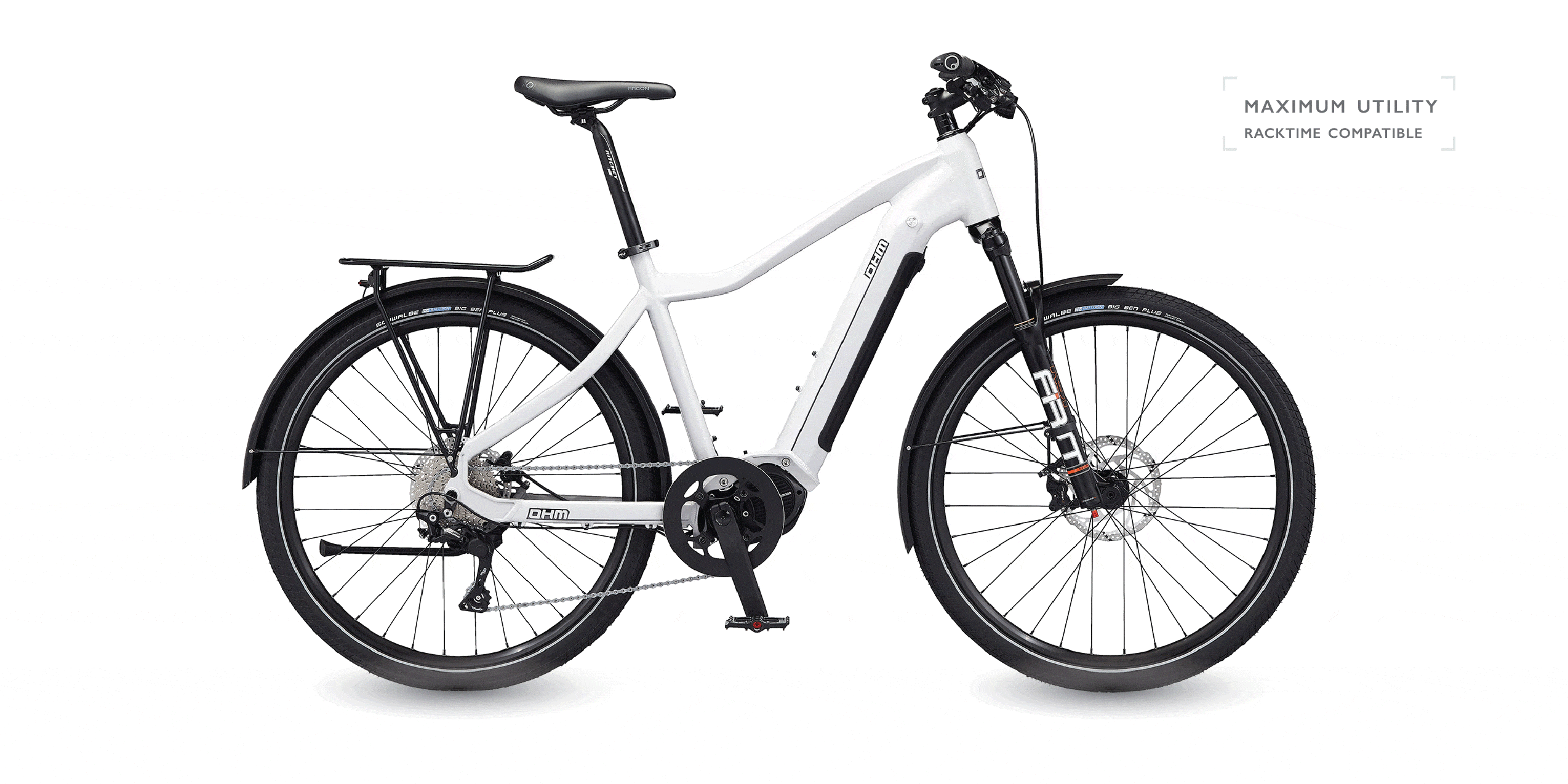Quest E-Bike OHM Electric Bikes Shimano 7000 Sm Titanium White