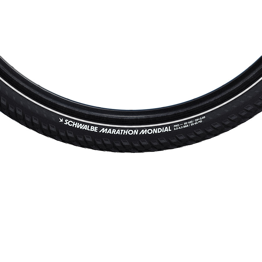 Schwalbe, Marathon Mondial, Hybrid Tire, 700x47C, Wire, Clincher, Addix, RaceGuard, 67TPI, Black
