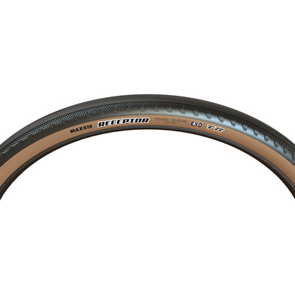 Maxxis, Receptor, Gravel Tire, 700x40C, Folding, Tubeless Ready, Dual, EXO, 120TPI, Tanwall