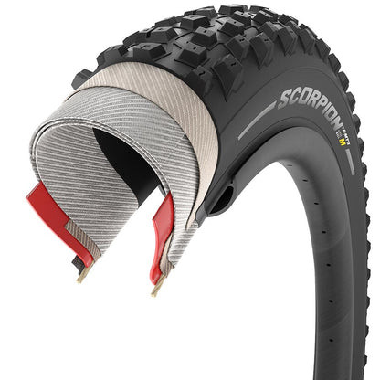 Pirelli, Scorpion E-MTB M, Mountain Tire, 29x2.60, Folding, Tubeless Ready, SmartGRIP Gravity, Hyperwall, 60TPI, Black