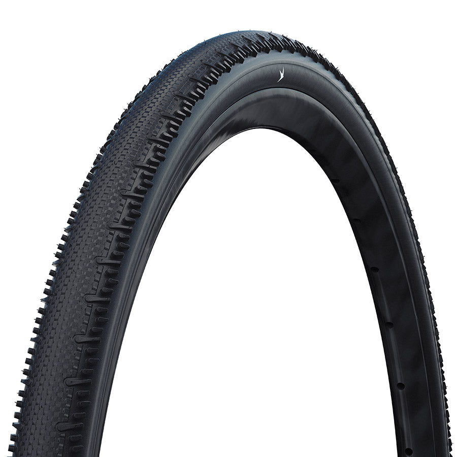 Schwalbe, G-One RS Pro, Gravel Tire, 700x43, Folding, Tubeless Ready, Addix Race, V-Guard, 67TPI, Black