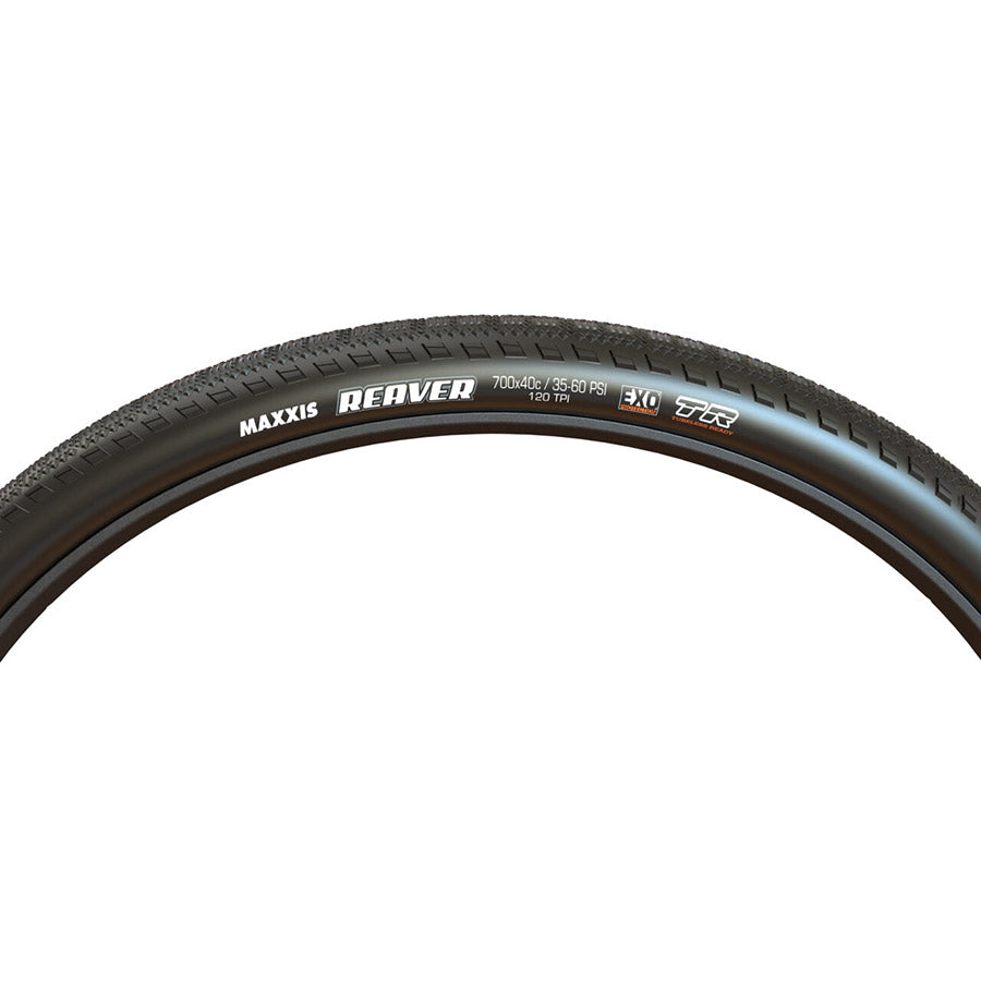 Maxxis, Reaver, Gravel Tire, 700x45C, Folding, Tubeless Ready, HYPR-X, EXO, 120TPI, Black