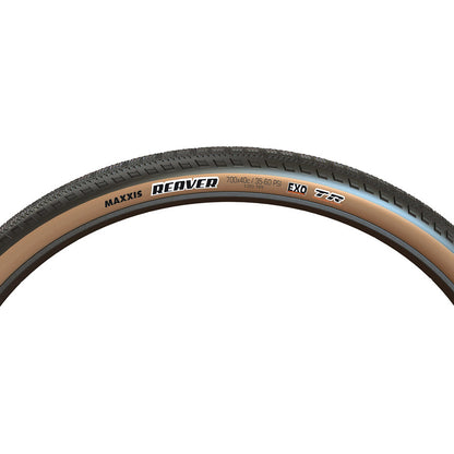 Maxxis, Reaver, Gravel Tire, 700x45C, Folding, Tubeless Ready, HYPR-X, EXO, 120TPI, Tanwall