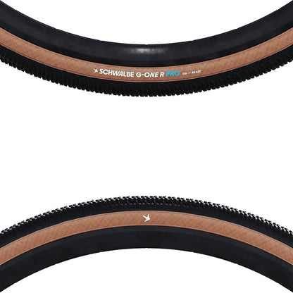Schwalbe, G-One R Pro, Gravel Tire, 700x50C, Tubeless Ready, Addix Race, V-Guard, 67TPI, Transparent Skinwall