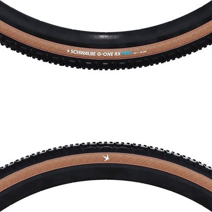 Schwalbe, G-One RX Pro, Gravel Tire, Tubeless Ready, Addix Race, V-Guard, 67TPI, Transparent Skinwall