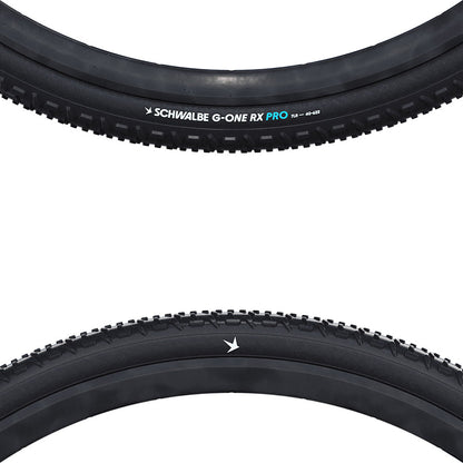 Schwalbe, G-One RX Pro, Gravel Tire, 28x2.00, Folding, Tubeless Ready, Addix Race, V-Guard, 67TPI, Black