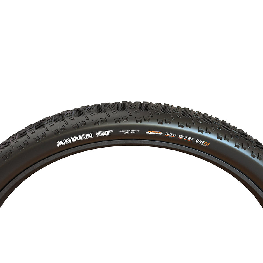 Maxxis, Aspen ST, Mountain Tire, 700x55C, Folding, Tubeless Ready, HYPR-X, EXO, Black