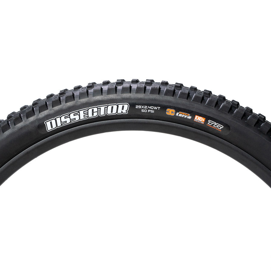 Maxxis, Dissector II, Mountain Tire, 29"x2.40, Folding, Tubeless Ready, Dual, EXO, Wide Trail, 60TPI, Black