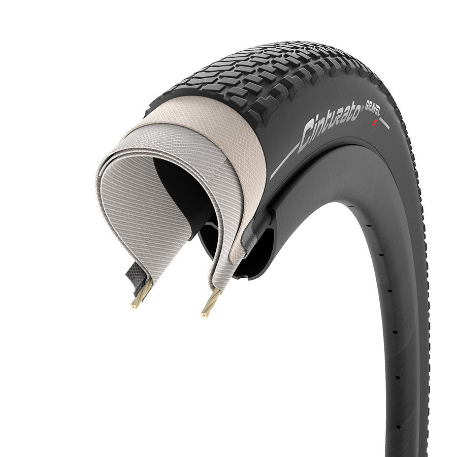 Pirelli, Cinturato Gravel H HP-Line, Gravel Tire, 700x45C, Folding, Tubeless Ready, SmartEVO GR, ProWALL Gravel, 120TPI, Black